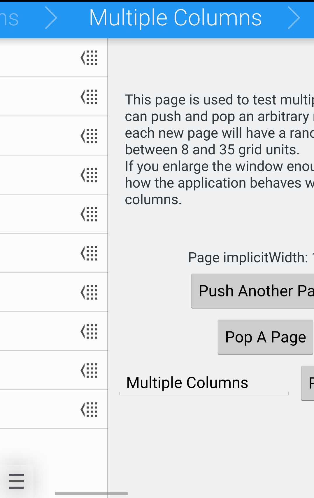 Column-based Navigation